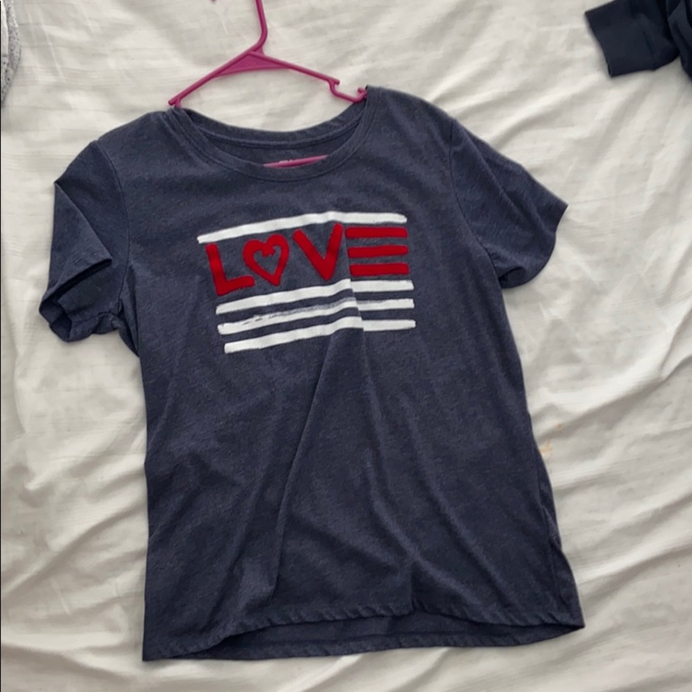 Cute girls navy blue LOVE shirt